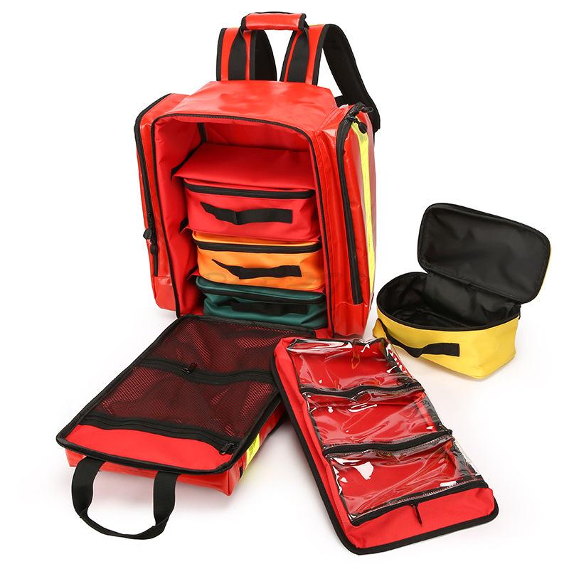 Large Capacity Waterproof and Sturdy Nylon PVC Emergency Backpack Medical Emergency Backpack