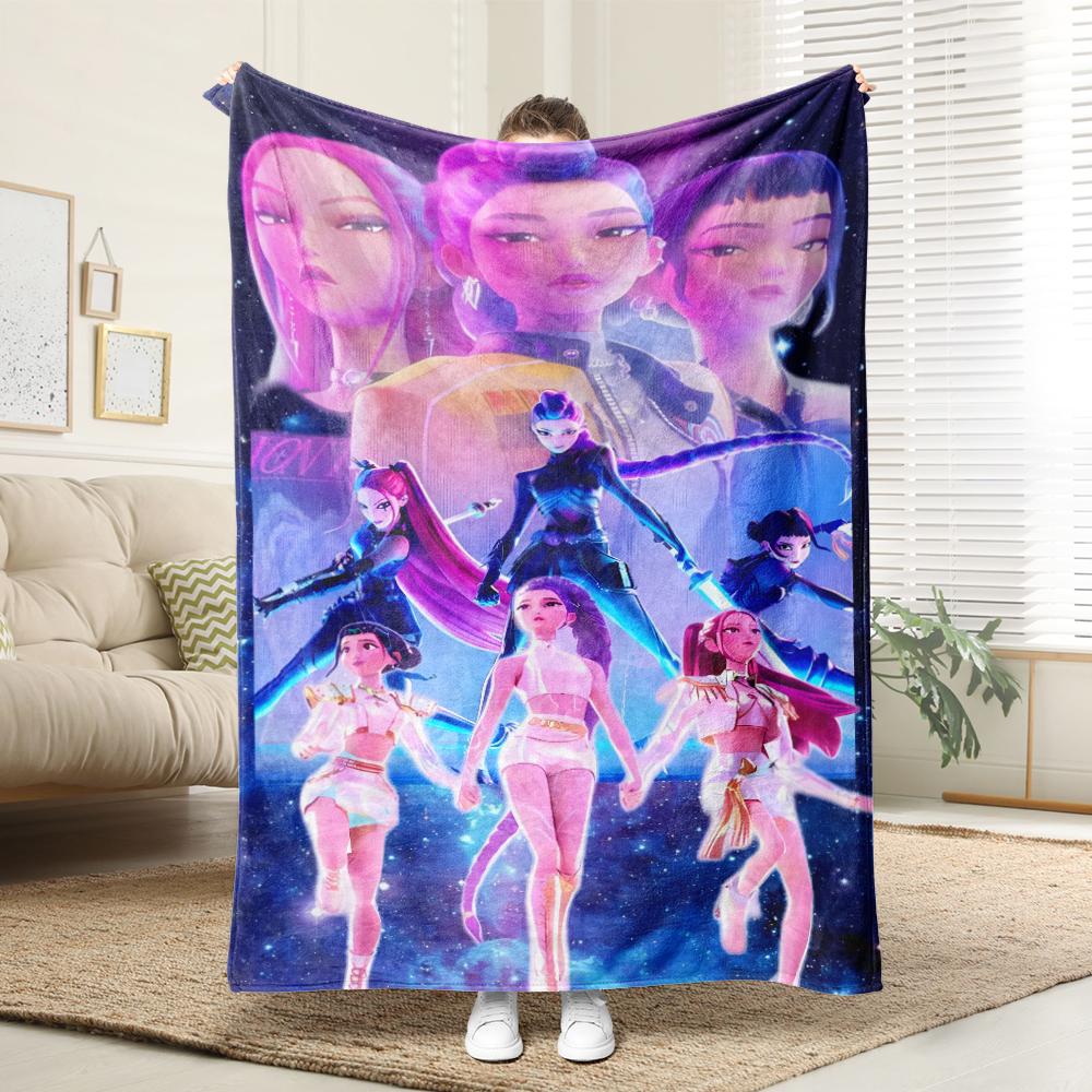 KPop Demon Hunters Colorful anime style!Rumi and other characters cover blankets, comfortable and fashionable at home