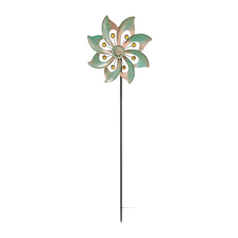 Creative Wind Spinners Rotating Flower Pinwheel Crafts Double Windmill Sculpture  Yard