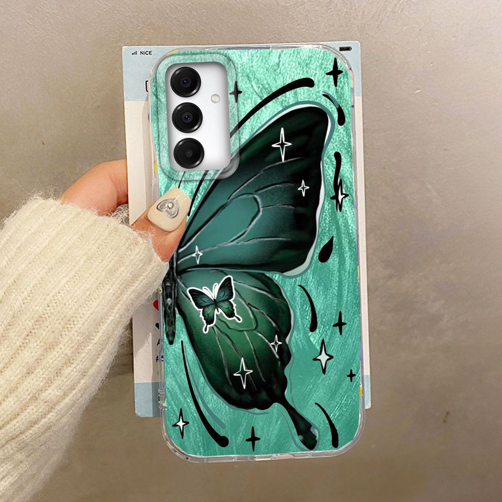 Luxury Laser Silver Butterfly Texture Phone Case for Samsung Galaxy A55 A56 A36 A26 A16 A54 A06 A53 Shell Silicone Back Cover