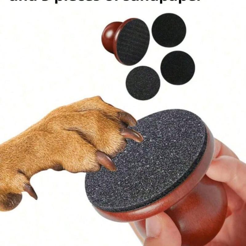 1pc Wooden Pet Nail File, Dog Grooming Tool ,Household Detachable Claw Grinder Nail Scraper,Abrasive Can Be Replaced