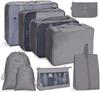 Travel Storage Bag Set Six-Piece Set Seven-Piece Eight-Piece Set Folding Toilet Bag Clothes Storage Bag Bundle Travel Bag