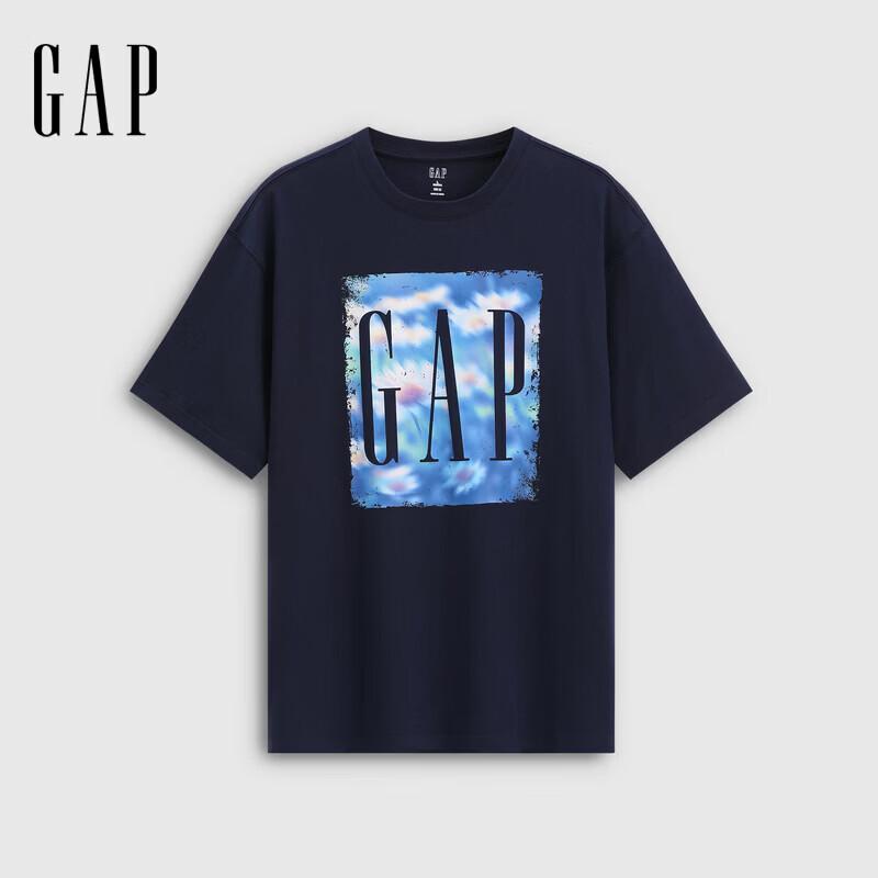 GAP Unisex 2026 Spring Cotton Logo Print Loose Short Sleeve T-shirt