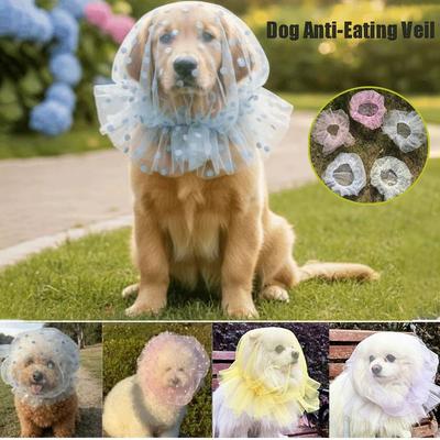 Breathable Dog Anti-Eating Veil Adjustable Elastic Pet Protective Mask Polyester Comfort Anti Chew Mouth Mask Behavior Control