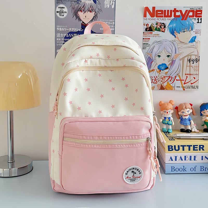 

Новый школьный рюкзак очень ценный, свежий, милый и симпатичный, а рюкзак со звездой легкий для учеников средней школы.. Рюкзак для весенней прогулки. розовый