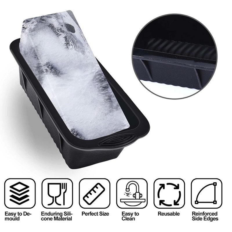 Extra velké formy na ledové kostky, 4ks Velké formy na výrobu ledových kostek Ledové cihly, opakovaně použitelný silikonový zásobník na velké kostky ledu