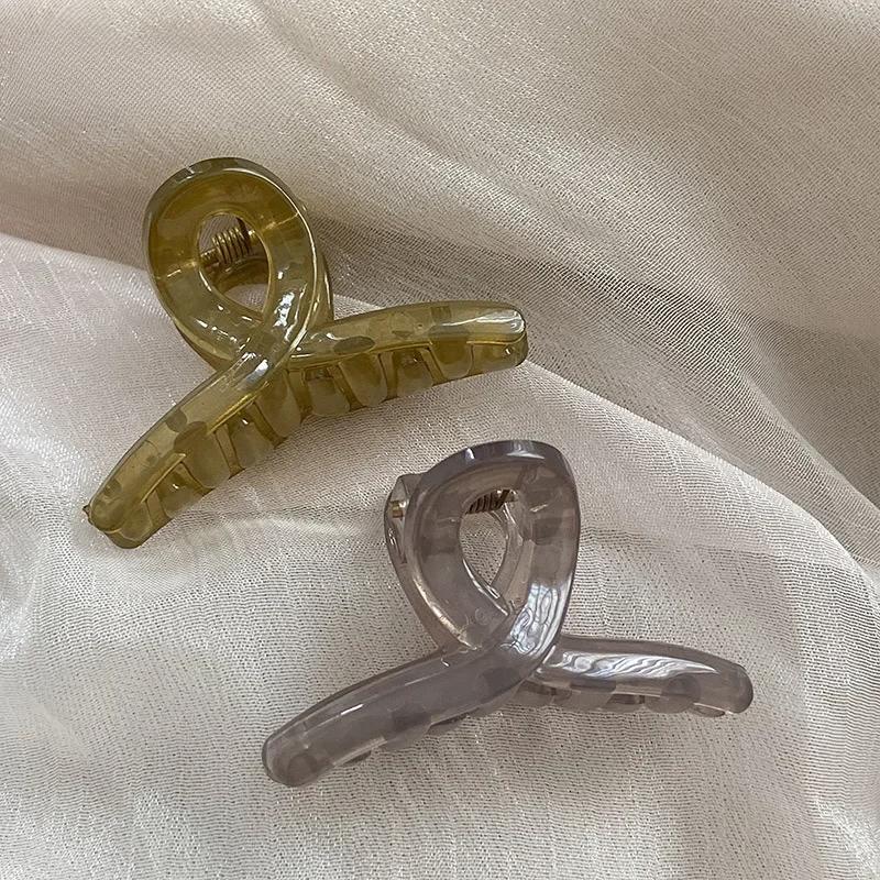 Mini-Haarklammer für süße Mädchen, kleiner Greiferclip, halber Kopf, kleine Haarklammer, durchscheinendes Netz, roter Pony, seitlicher Clip, kleiner Hai-Clip