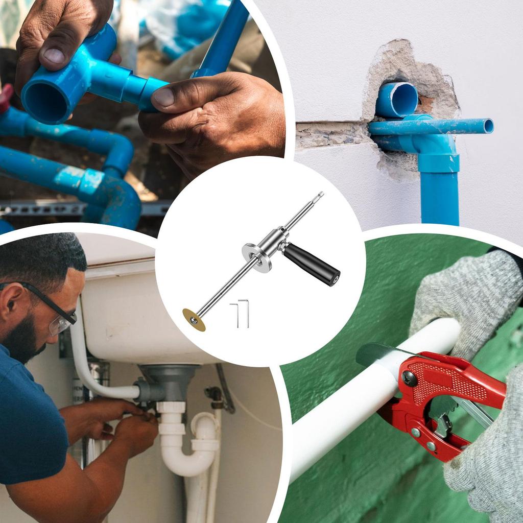 PVC Inside Pipe Cutter Adjustable Interior PVC Pipe Cutter Ergonomic Hose Cutting Plumbing Tools Drill Attachment Tube Machine