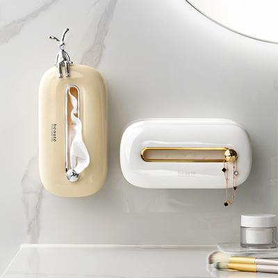 Pudełko na chusteczki z białego złota Dekoracja na chusteczki nawilżane Uchwyt na papier Przechowywanie Etui na serwetki Biurko Vintage Dozownik Organizer Dekoracja domu
