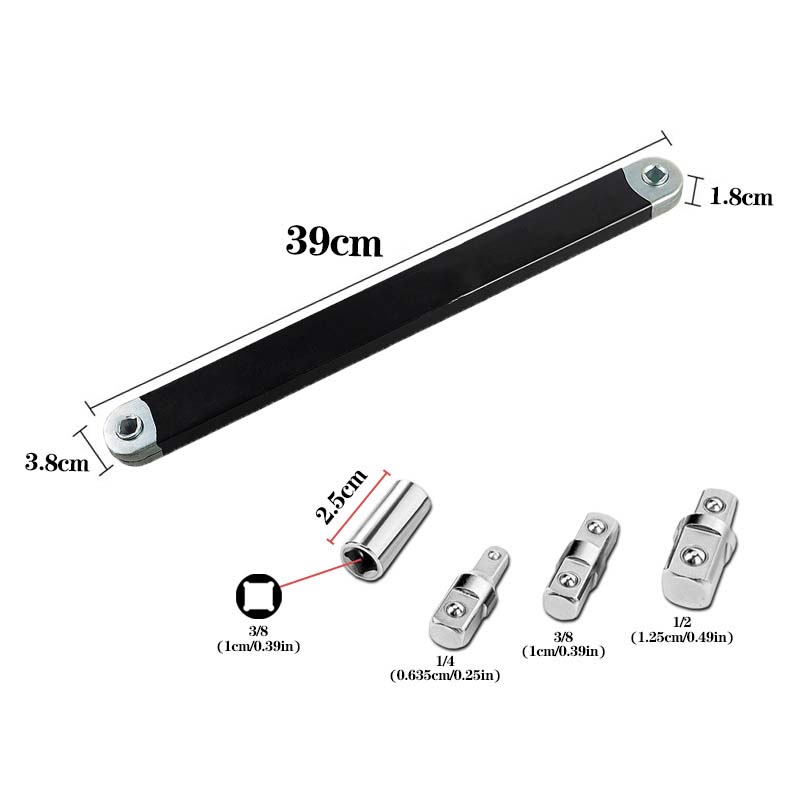Compact Offset Extension Wrench 4 Adapter Dual Purpose Impact Socket Ratchet For Automotive Narrow-slit Disassembling Hand Tool