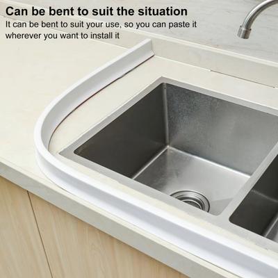 100/200CM Prag Duș Pliabil Baraj Apă Silicon Autoadeziv Etanș Bandă Barieră Bucătărie