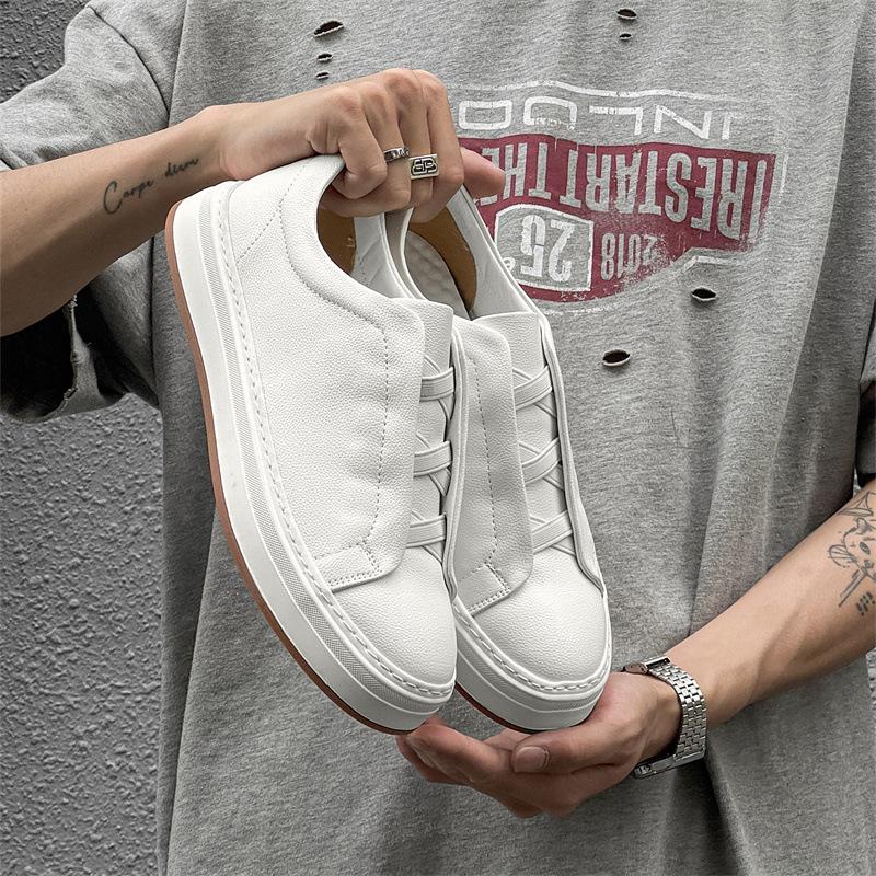 

Летние новые повседневные мужские туфли с одной педалью, ленивые мокасины Doudou, низкие белые мужские туфли для сноуборда 24280-J 38 белый