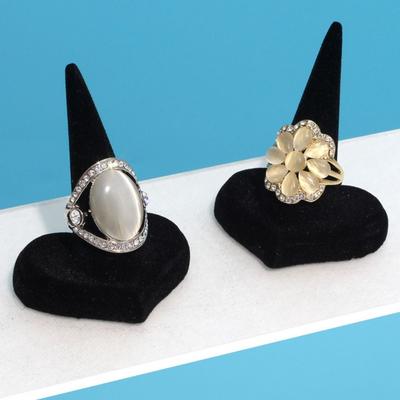 Organizer Ringe Displayhalter Samt Ring Displayständer Einfaches Schmuck-Displayregal Frauen