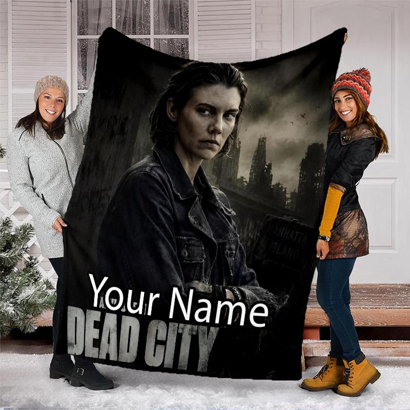 Custom Name The Walking Dead Theme Printed Blanket - Perfect for Couch, Bed, Travel & Outdoor Use | Machine Washable, Cozy & Durable.