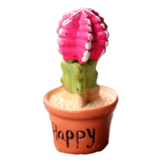 Mini Resin Cactus Plants Miniature Artificial Greenery Potted Cactus Figurine for Cake Topper DIY Micro Landscape Home Fairy Garden Plant Pots Bonsai