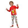 Matching Family Christmas Print Loungewear Set with Long Sleeve Neck Top and Pants for Parents and Kids