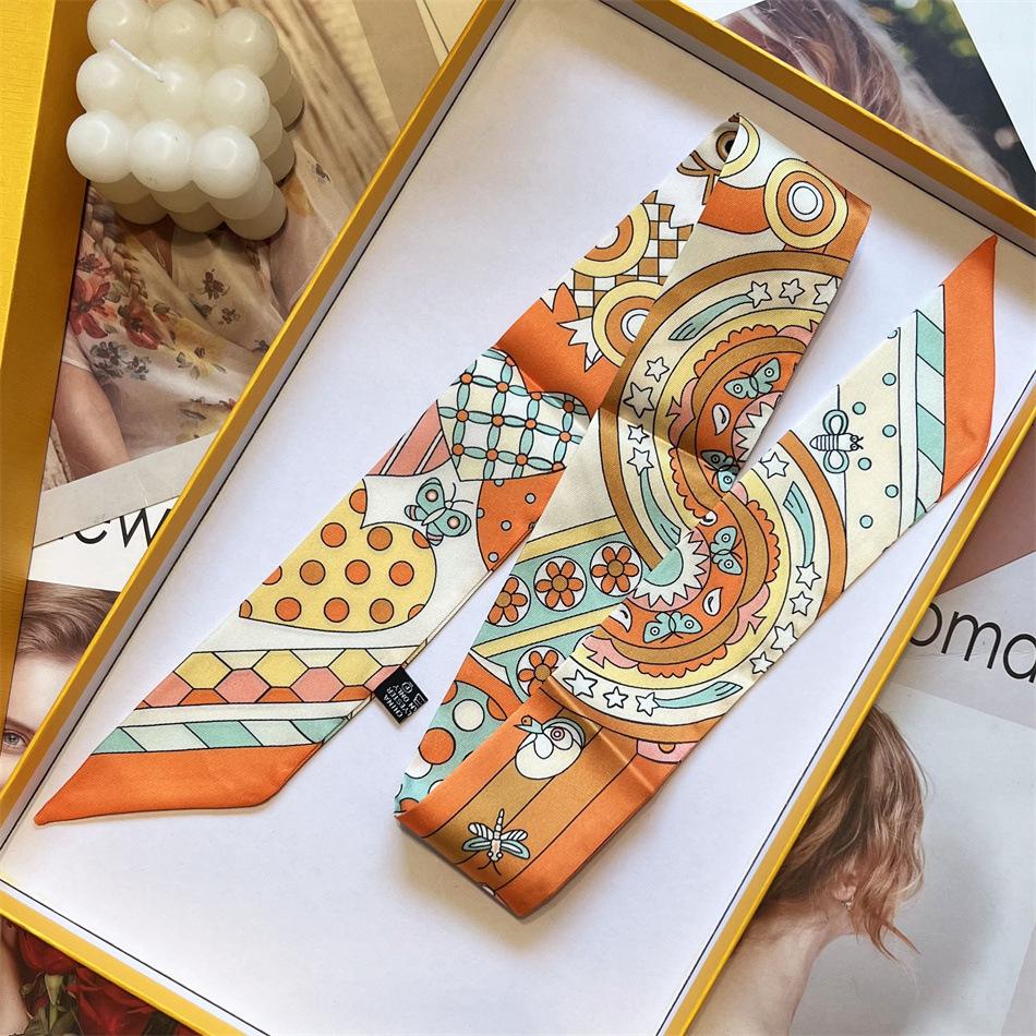 

New Women Twill Printed Scarf for Bag, Bag Handle Scarf Strap Ribbon, Hair Scarf Neck Scarf 85cm Fashion Ladies Accessories