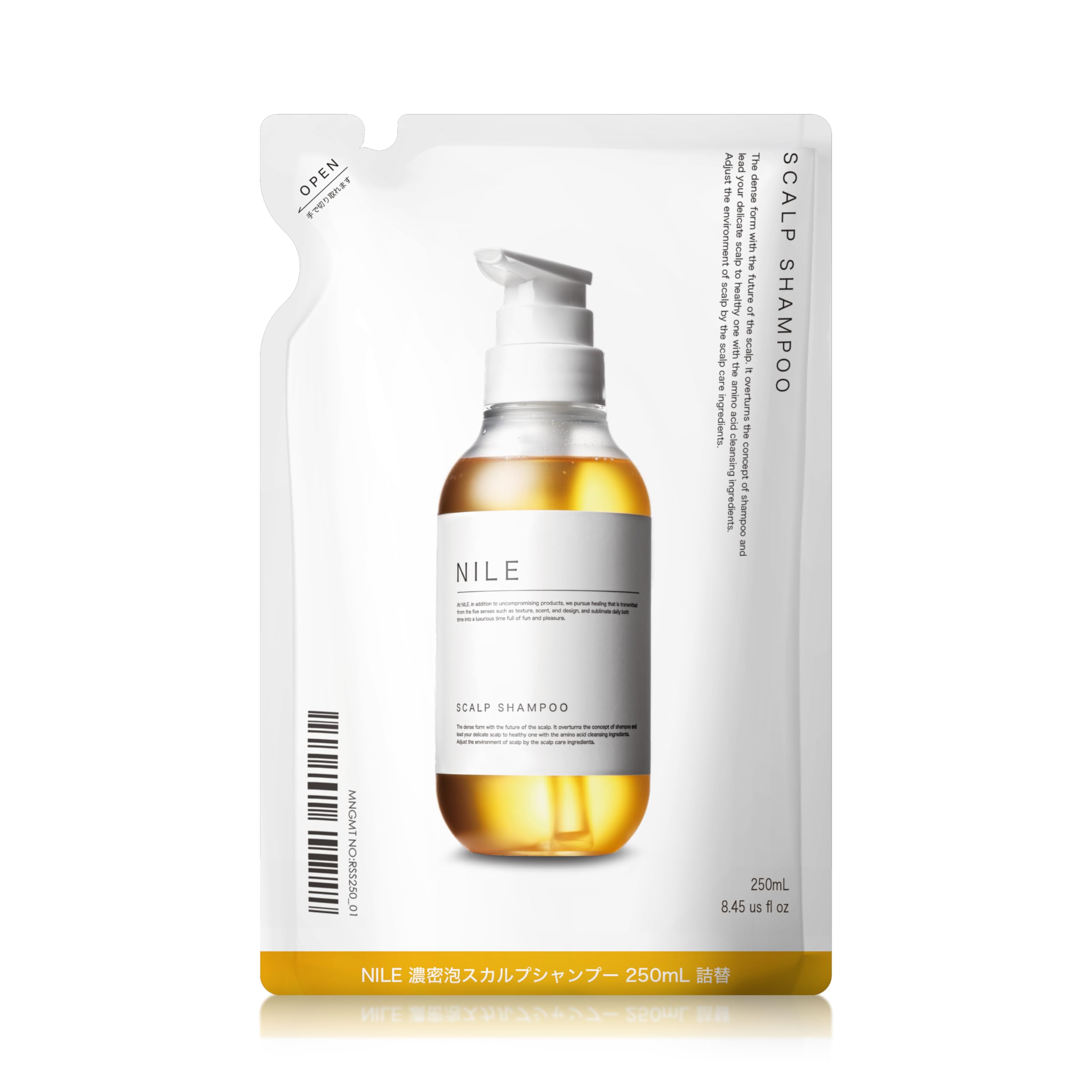 

NILE Rich Foam Scalp Shampoo for Men, Amino Acid Shampoo, Silicone-Free, Refill 250ml (LAFRANCE Scent)