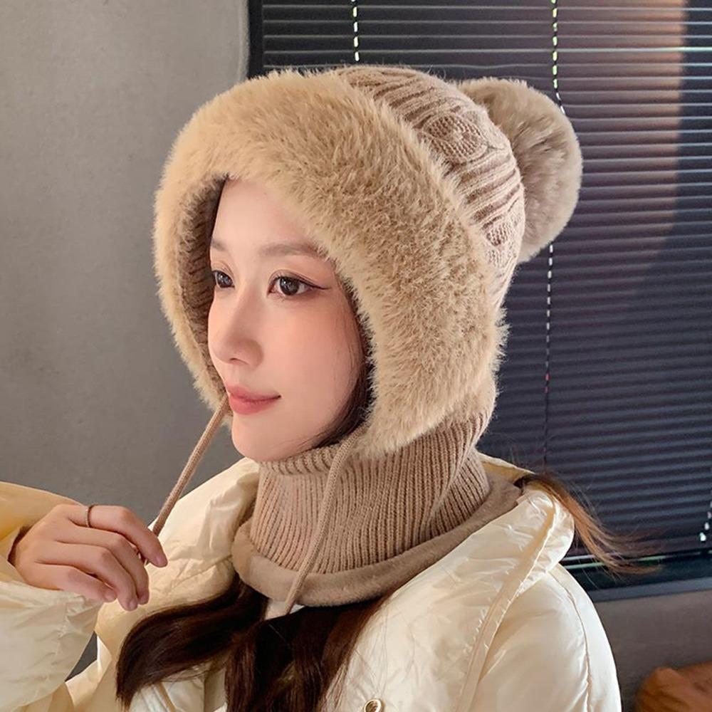 Warme Beanie Mütze Ohrenschutz Sturmhaube Mode Strickmütze Damen