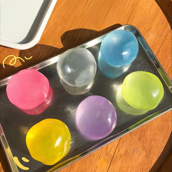 2/4/6 Peças Bola de Óleo de Coco Transparente para Apertar Alívio da Ansiedade Bola Anti-Stress Moldável Bola Macia Elástica Moldável para DIY Brinquedo Sensorial Fidget