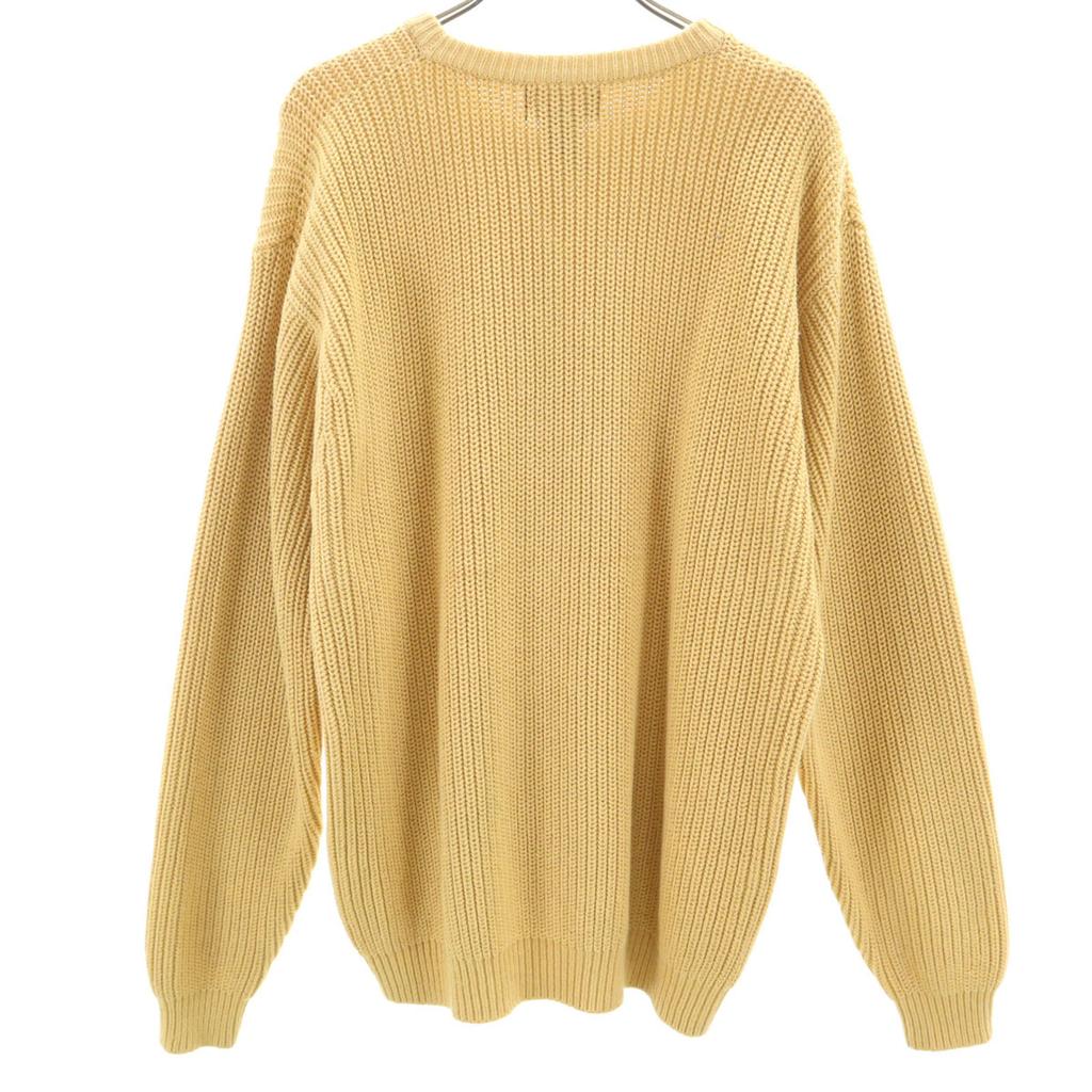 LANDS' END 90s Old Long Sleeve Sweater M Mustard Knit Women Used