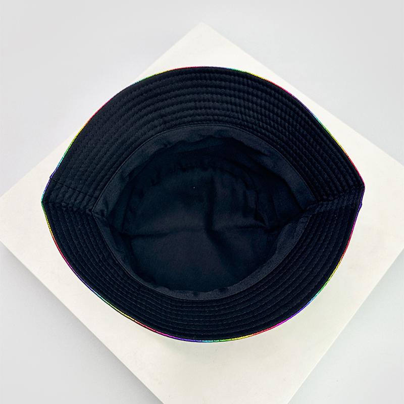 Fisherman Bucket Reflective Visibility High Color Multi Leather PU Faux Women  Men For Neutral Gender Fresh Caps Hats Double Sided Sunshade