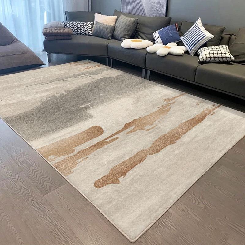 Moderne minimalistisk geometrisk gulvmatte i nøytrale toner for stue eller soverom