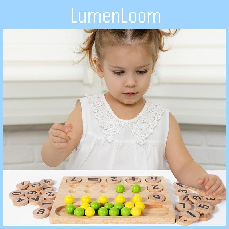 Number Math Wooden Calculation Cognition Block Game Board Children Puzzle Toy