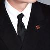 Light Luxury Maple Leaf Brooches, High-end Brooches, Suit Buttons, Crystal Badges, Simple Collar Pins and Accessories