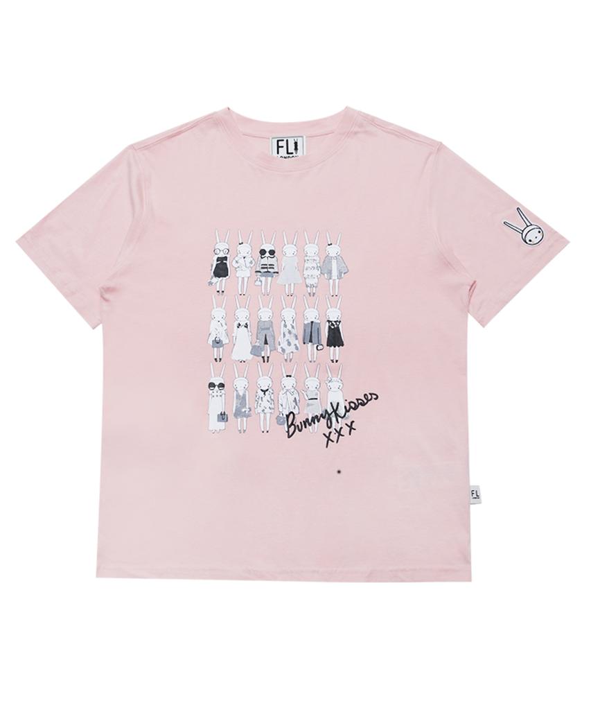 Pipilapin Drawing Of Pipis Wearing Women'S Dresses Basic T-Shirt/Fs2Wts08W Pink