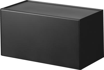 Yamazaki Jitsugyo [Gypsum Board Tweezers and Wood Screws Included] Paper Towel Dispenser with Tray, Suitable for Plaster Board Walls, Black, Approx.