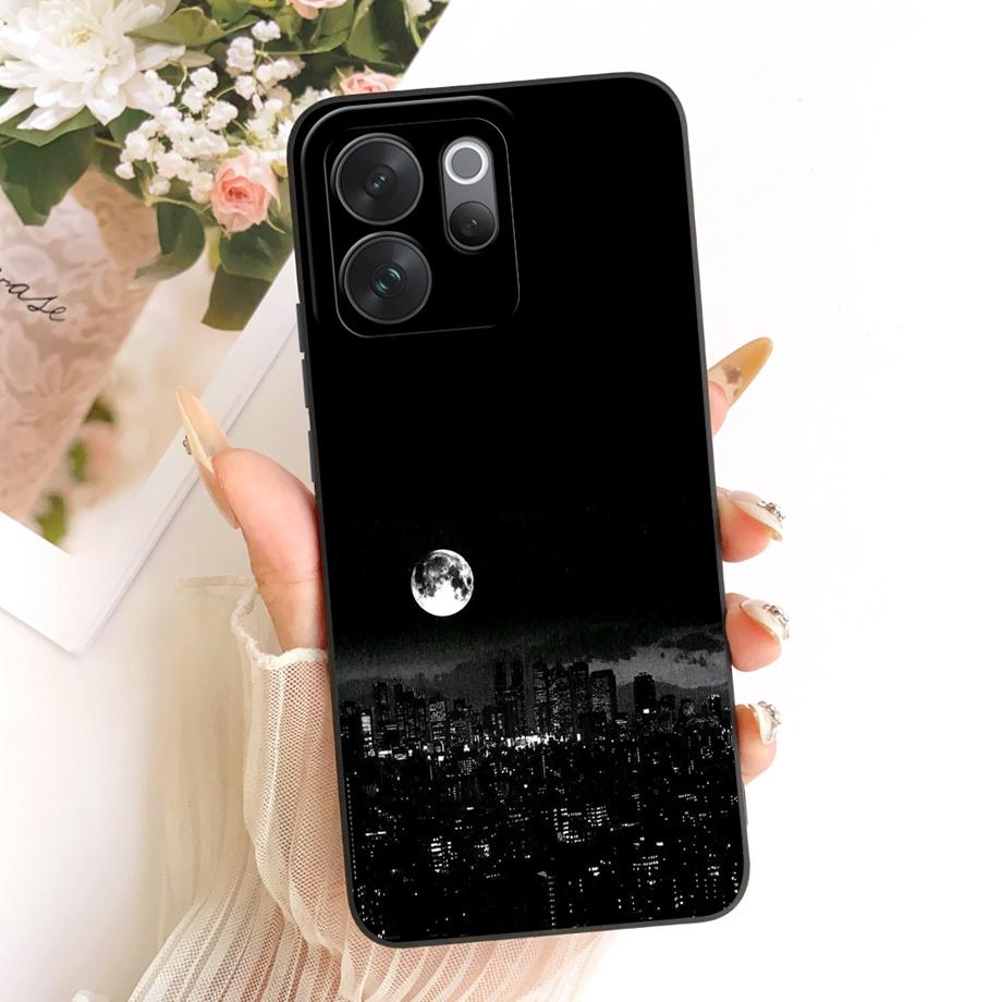 For Vivo V70 Lite V70 FE VivoV70 V2538 v2550 V2548 Phone Case Floral Aesthetic Moon Nigth Bow Pattern Funda Soft Silicone Cover