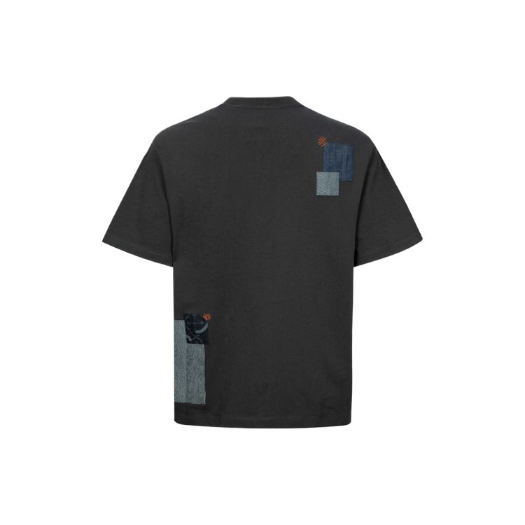 Evisu Seagull Brush Print And Patchwork Wide Casual Short Sleeve T-Shirt Men Tops 2ESHTM4TS7082RXCT