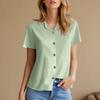 Dámský módní ležérní retro kardiganový top s krátkým rukávem na knoflíky