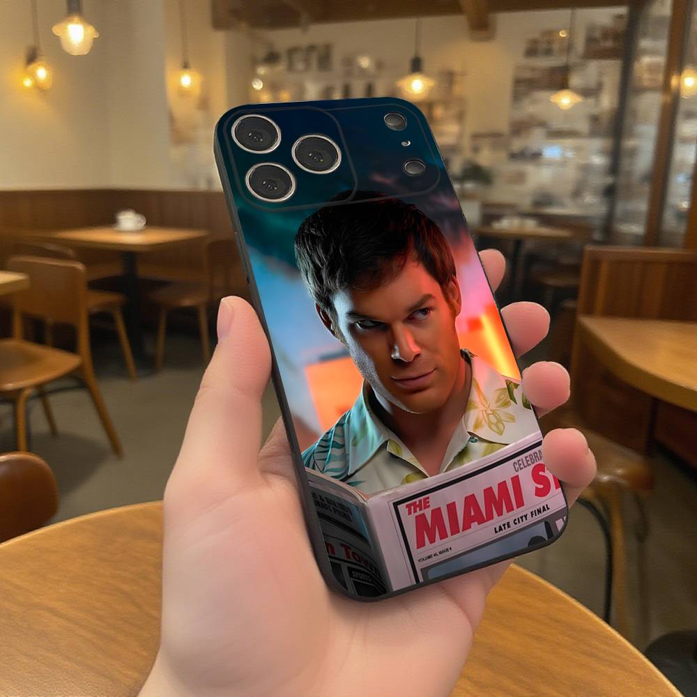 D-Dexter Morgan Phone Case For iPhone 17,16,15,14,13,12,11,Pro,Max,Plus Black Soft Cover