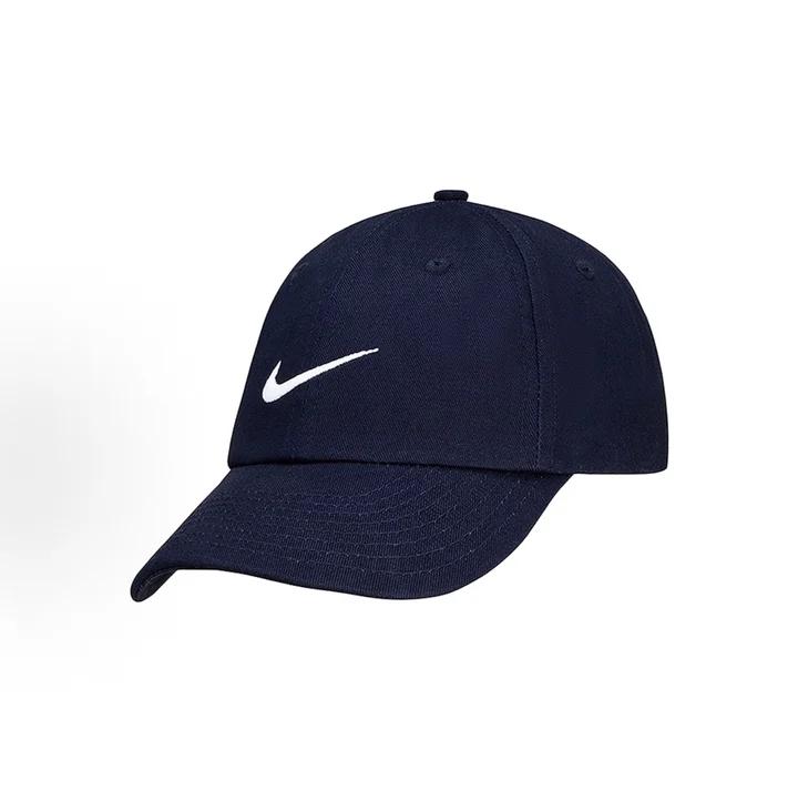 Nike Simple Retro Logo Embroidered Curved Brim Hat for Young Men Women, Adjustable Breathable UV Protection Headwear N32543018GS-002