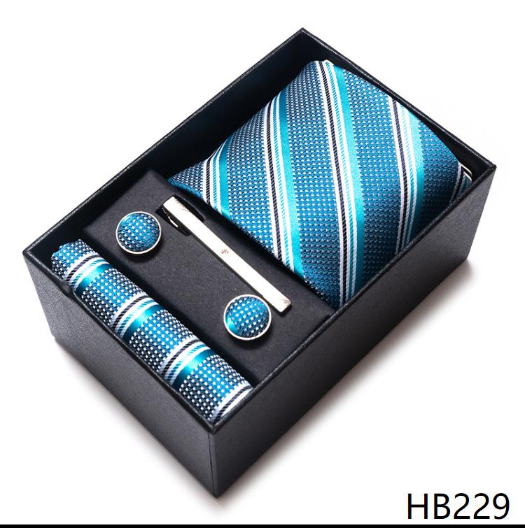 Gift Box Men'S 8Cm Tie Business Dress Jacquard Yarn Business Career Tie Set Men