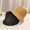 Cappello a secchiello da donna in paglia - Monocolore minimalista (Moda Instagram, Stile Coreano)