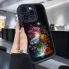 Husă Magic Diamond Sand pentru iPhone 15/16/17 cu Canelură Neagră și Design Ochi Ceresc