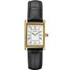 Square Gold Black Leather Ladies Watch SWR054, Gold