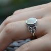 Butterfly-Edge Natural Hetian Jade & S925 Silver Ring - Women's Fresh, Fashionable, Niche Design