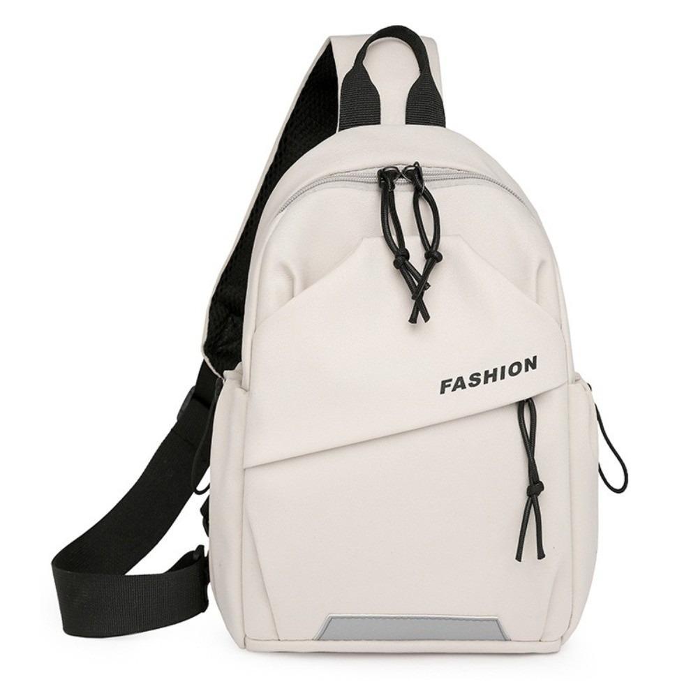 Solid Color Shoulder Crossbody Bag Multifunctional Sports Knapsack Cool Nylon Chest Bag  Male