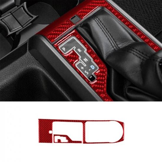 Red Carbon Fiber Interior Automatic Gear Shift Cover Trim For Toyota Tacoma