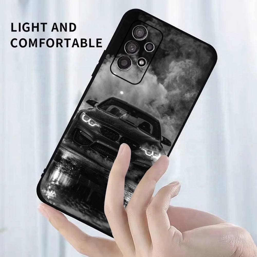 

Черный стильный автомобильный чехол для телефона B-BMW для Samsung S25, S24, S23, S22, S21, S20, S10, Ultra, Plus, Lite, FE, Мягкий силиконовый черный чехол Samsung S25
