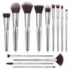 14-Piece Black Makeup Brush Set – Includes Eyeshadow & Blush Brushes with Soft Bristles