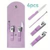 4Pcs/set Stainless Steel Tri-fold Bag, Beauty Manicure, Eyebrow Trimmer, Pedicure Knife Set, Nail Clippers, Nail Clippers.