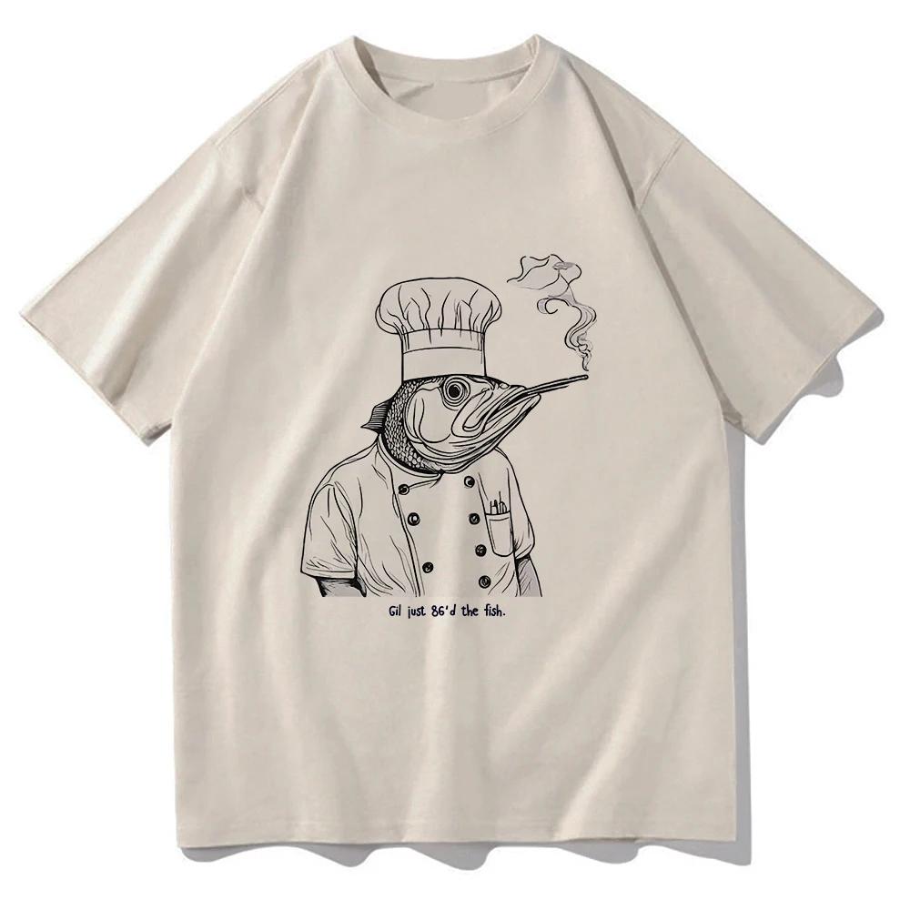 Gil Just 86'd The Fish Tshirt Octopus Chef Funny Men/women Clothing Harajuku Clothes Summer Unisex Graphic T Shirts
