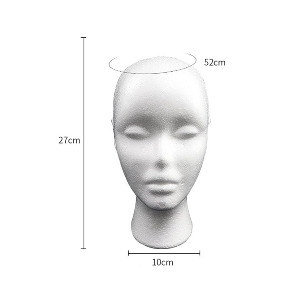 Women Styrofoam Foam Head Model Practical Manikin Foam Head Polystyrene Lightweight  Portable for Hat Hair Wigs Display