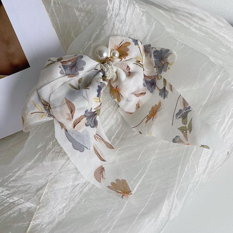 New Red Bowknot Hairpin Fashion Women Hair Clip Fabric Korean Style Long Ribbon Butterfly Hairpin Hair Accessories