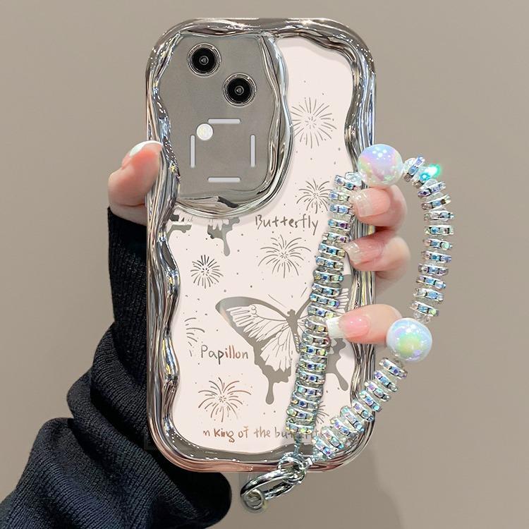 Applicable To Vivos18/17pro Mobile Phone Case X100/90 Firework Butterfly Bracelet Y77/52s Electroplated Silver Full Package